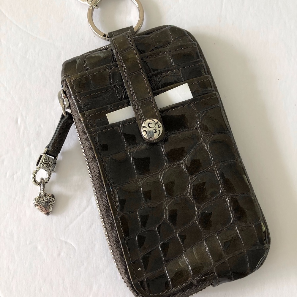 Brighton Key Chain and Credit Card Holder Grey